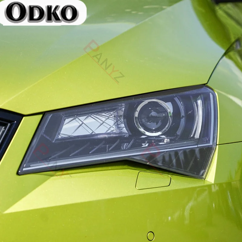 

For Skoda Superb 3 3V B8 2015 2016 2017 2018 2019 2020 Car Headlight Protective Film Transparent Black TPU Protective