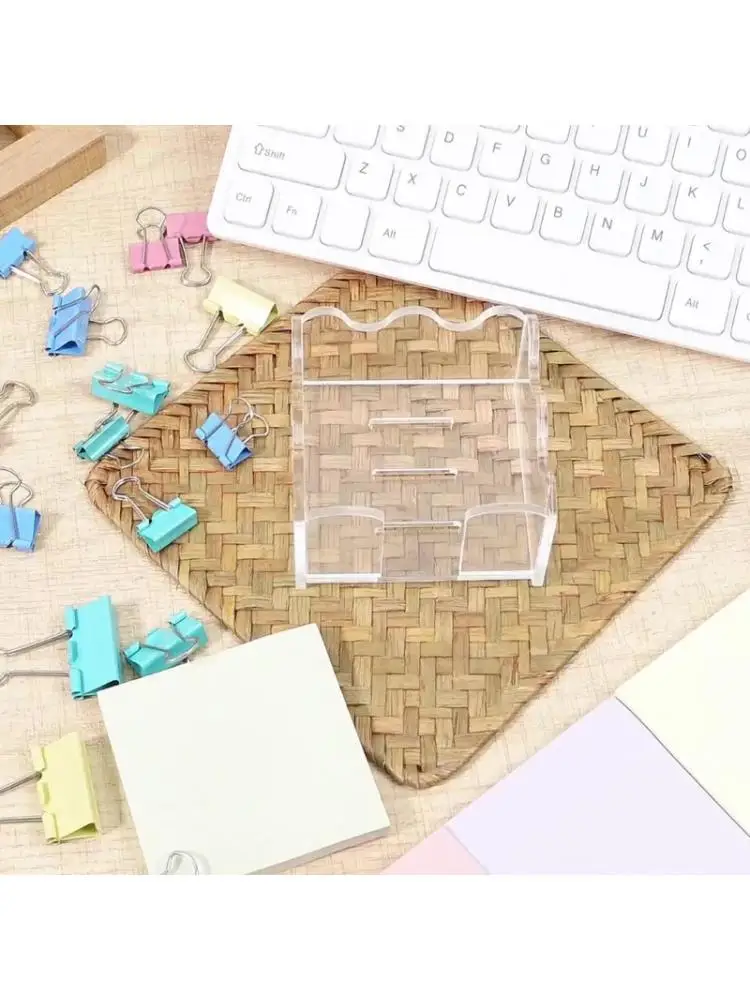 Y1UB Desk Sticky Note Organizers Holders Box with Clear Acrylic Memos Holders Design