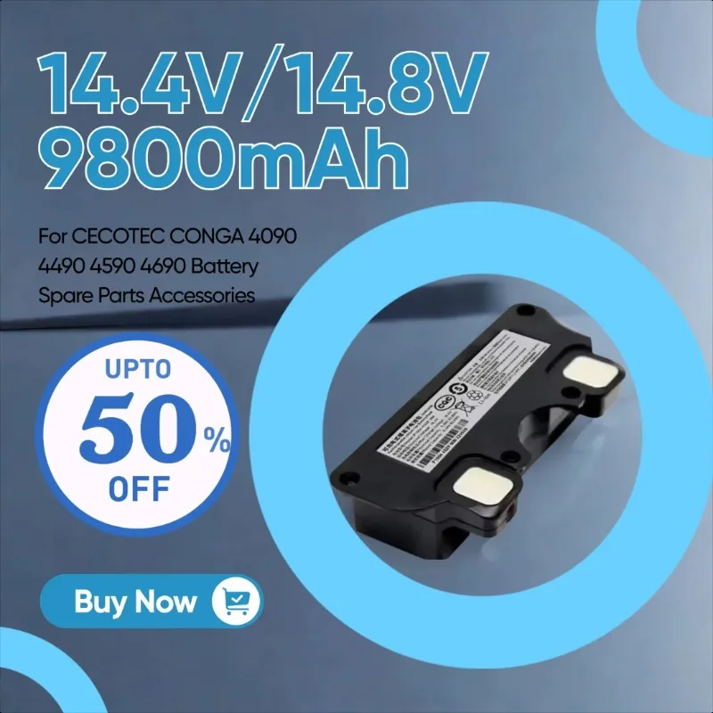 

14.4V/14.8V 9800mAh Robot Vacuum Cleaner Battery 18650 for CECOTEC CONGA 4090 4490 4590 4690 Battery Spare Parts Accessories