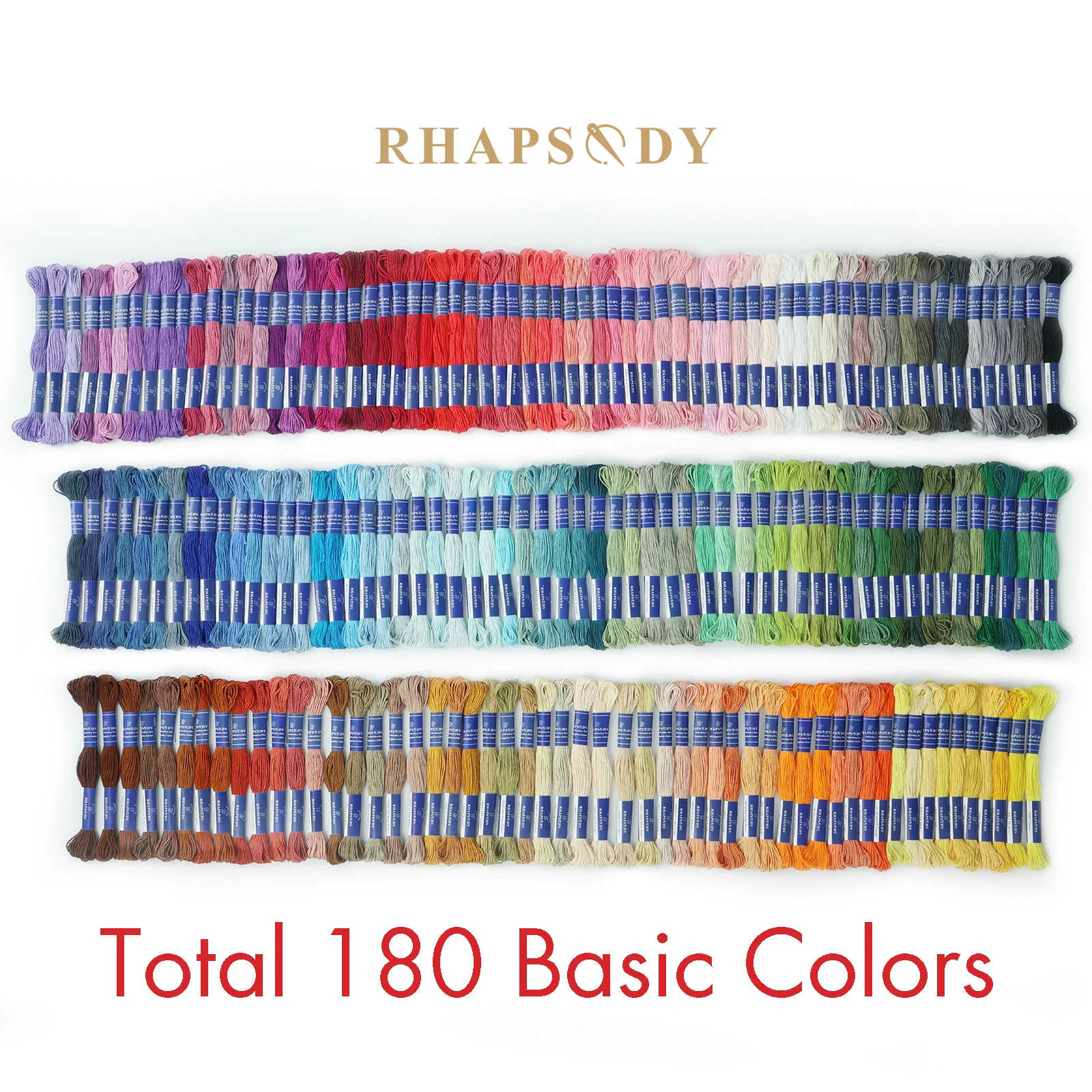

Rhapsody #25 Cotton Embroidery Floss 180 Basic Colors 100% Egyptian Cotton Mercerized Singed Cross Stitch DMC Quality 8.7yds