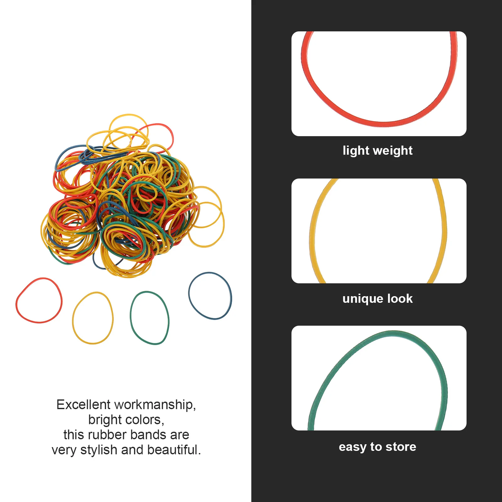 

2 Boxes Colorful Elastic Rubber Bands Multi-Function Binding Rings for Office Home School Supplies Rubber Rings