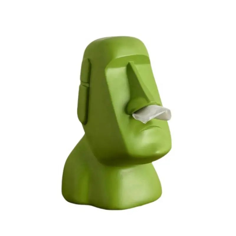 B69C Easter Island Stone Statue Paper Towel Box Home Decoration Statue Retro Living Room Decoration Home Accessories
