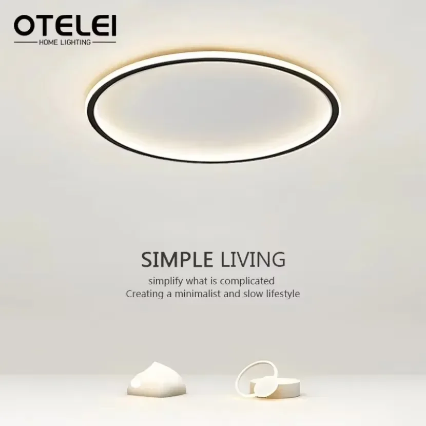 

Nordic Circular LED Ceiling Light Minimalist Living Room Dining Room Bedroom Aisle Study Balcony Remote Control Decor Lighting