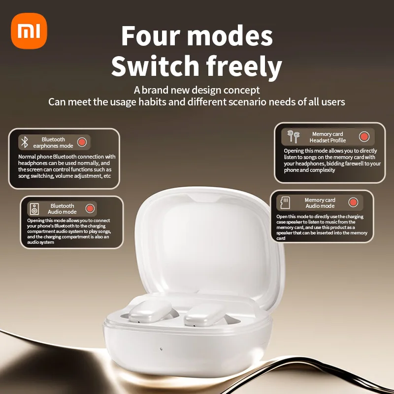 XIAOMI ANC QLS09 Wireless Bluetooth 5.4 Earphones Noise Reduction Headphones Full-Color Screen Sport Headest With Mic