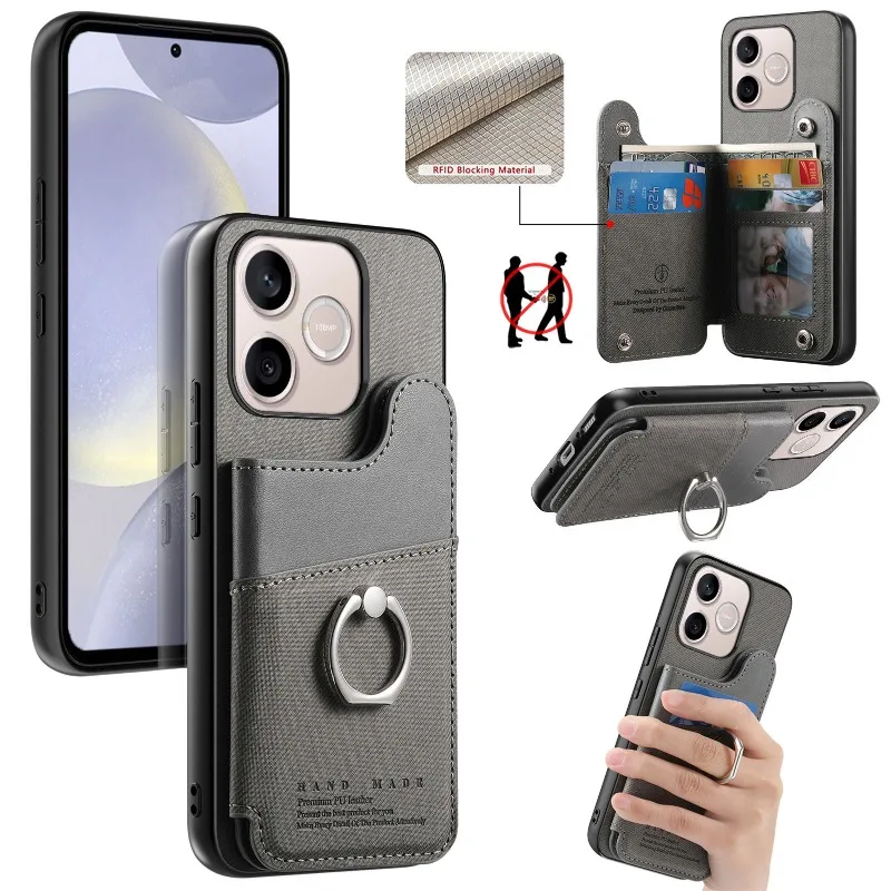 Cover For Honor 600 Lite PU Leather Ring Holder Flip Wallet Card Slot Case For Honor 600Lite 500 Smart Shockproof Back Cases