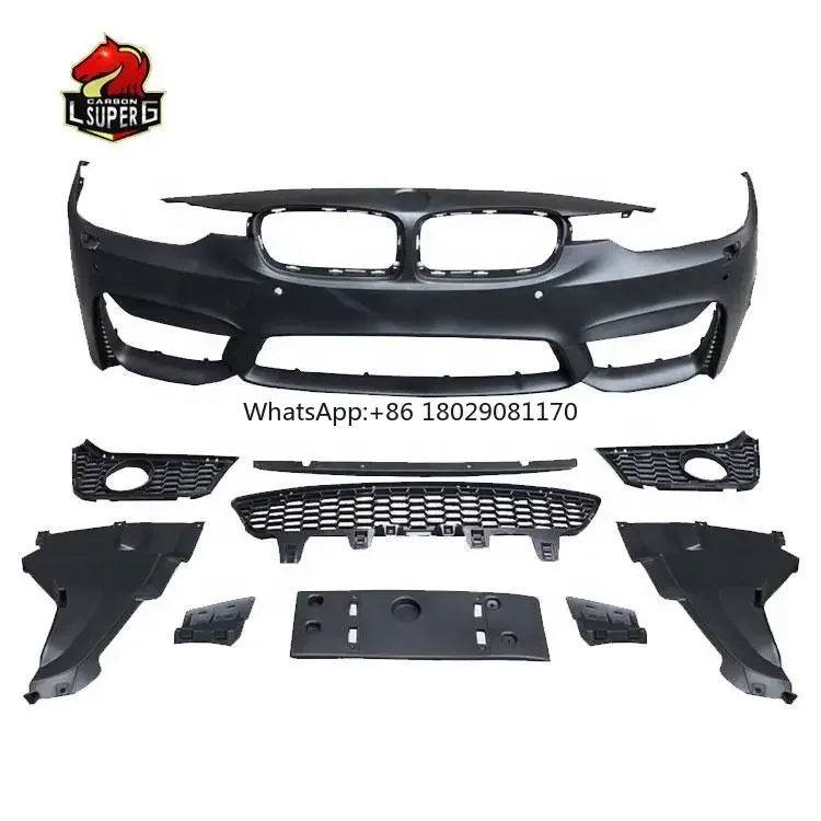 Car Bumper M3 Style Body Kit Front Bumper Side Skirts Front Bumpers Rear Diffuser For BMW F30 F35 Bodykit with grille