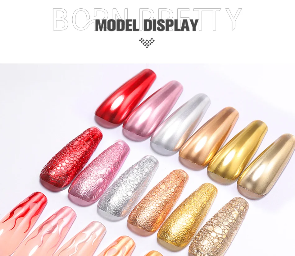 BORN PRETTY 10ml Klarer Chrom-UV-LED-Gel-Nagellack ohne Abwischen für Spiegel-Metallic-Pigmentpulver Nagelstudio-Maniküre 1/2 Stück – Detail 7
