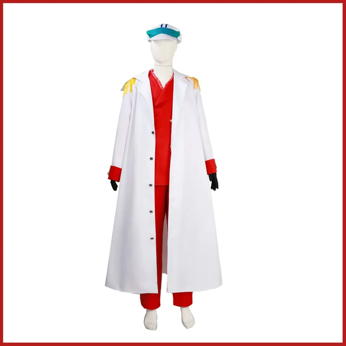 Anime Marines Admiral Sakazuki Cosplay Costume Admiral Akainu Red Uniform Full Set Cape Adult Man Halloween Carnival Suit