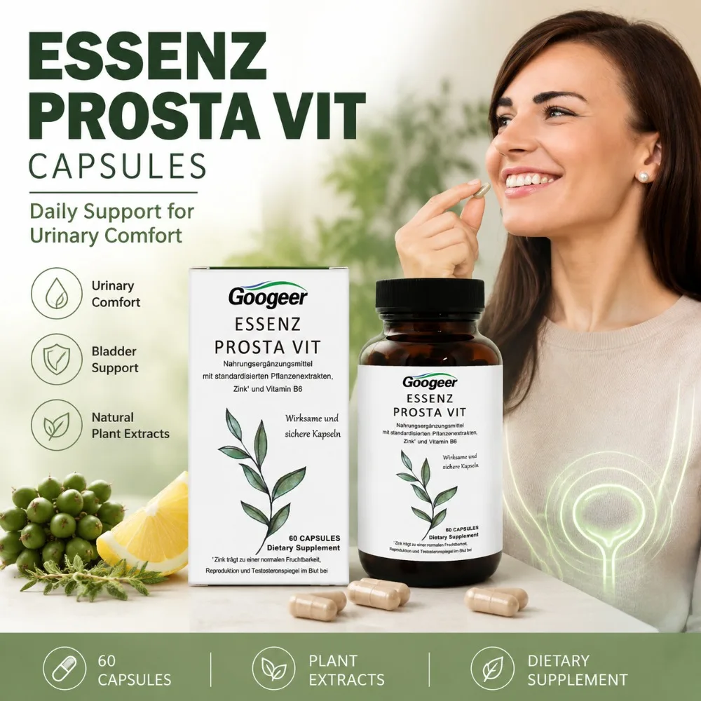 Googeer Men's Prostate Wellness Capsules with Zinc Vitamin B6 Botanical Extract Blend Daily Nutritional Support 60 Capsules