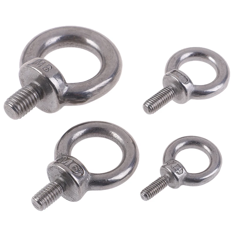 1PC M4 M5 M6 M8 Marine Lifting Eye Screws 304 Stainless Steel Ring Loop Hole for Eyebolt