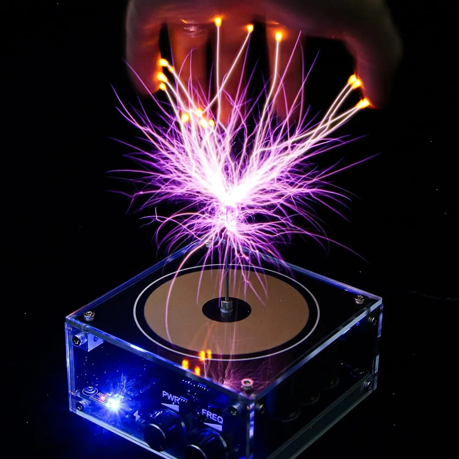 NEW Music Tesla Coil Bluetooth/AUX Dual Mode Music Box Artificial Lightning Touchable Audio Input Bluetooth Science Experiments