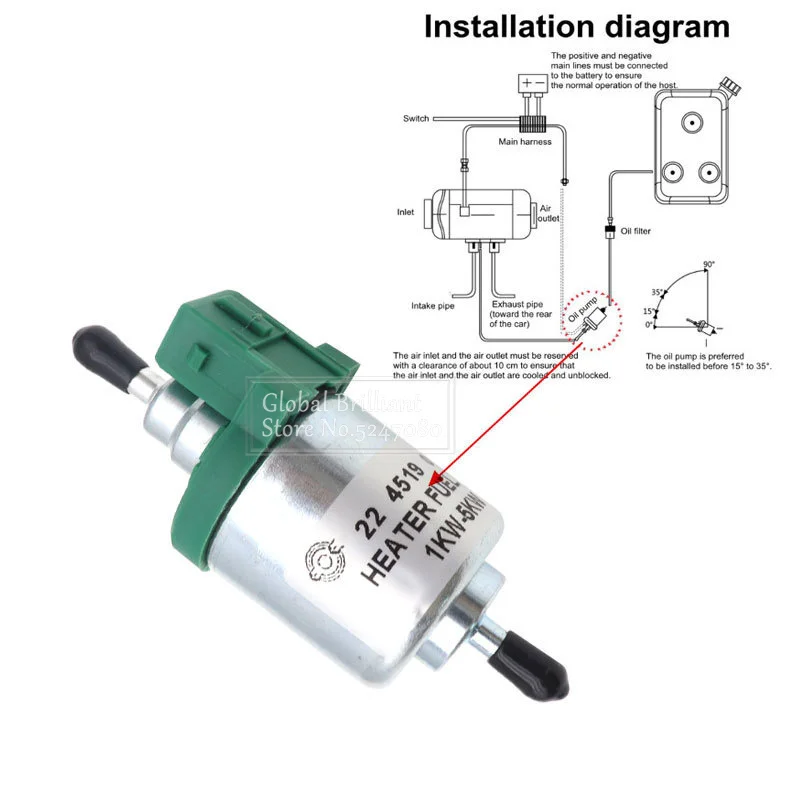 12V/24V Diesel/Gasoline Heater Pump 1KW-5KW Car Air Diesel Parking Oil Fuel Pump For Eberspacher Heater For Truck Long Life