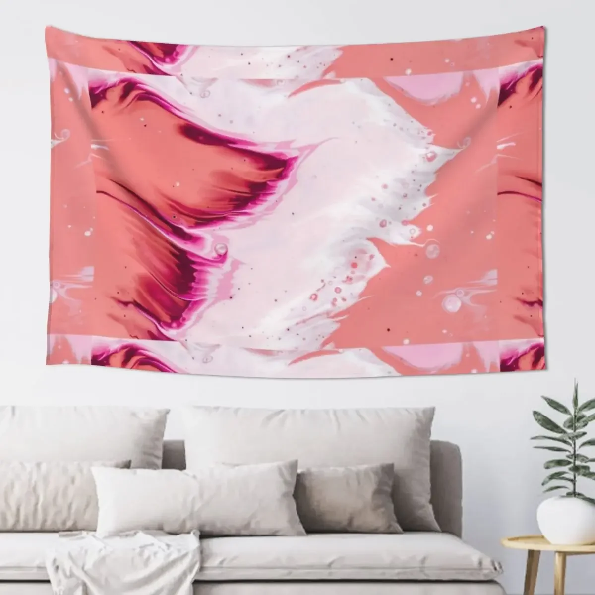 

Peach Pink Liquid Marble Art Tapestry Decor Home Wall Decoration Items Decoration Aesthetic Tapestry