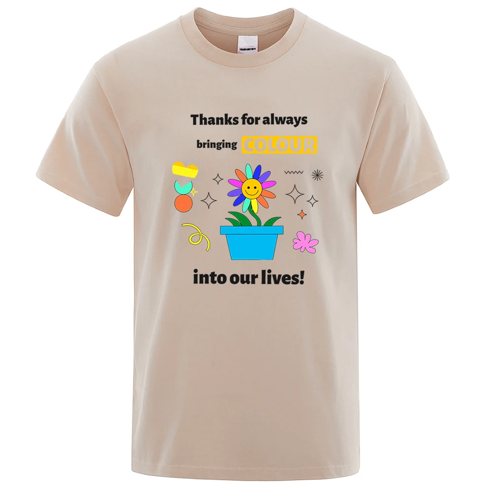 Best Mom Thanks For Always Bringing Colour Into Our Lives Man Tshirts Loose Oversized Tshirt Summer Breathable Cotton Casual Tee