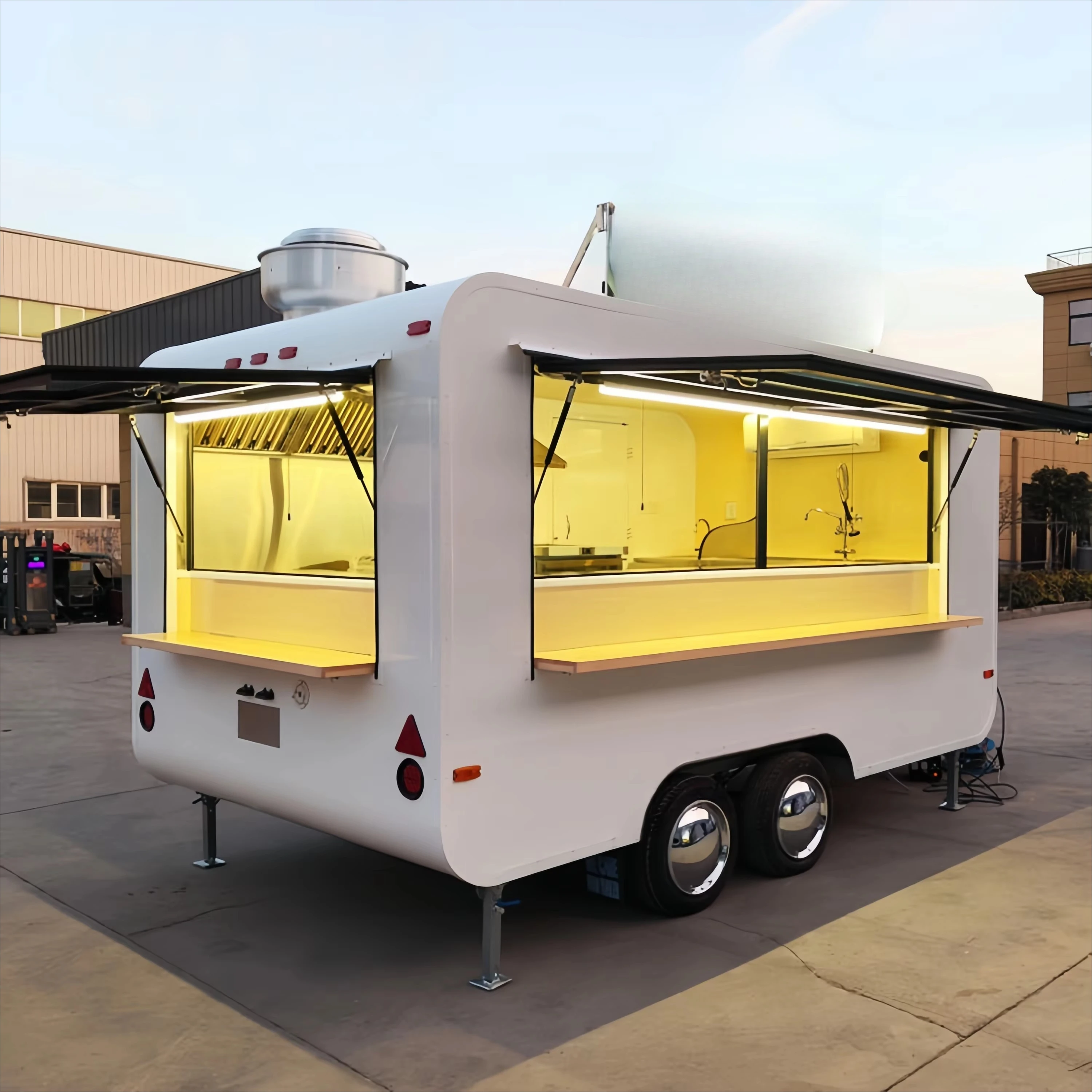 FOODLINE Shopping Mall Food Cart Elegant Appearance Large Work Counter Dessert Snack Mobile Catering Stall Unit