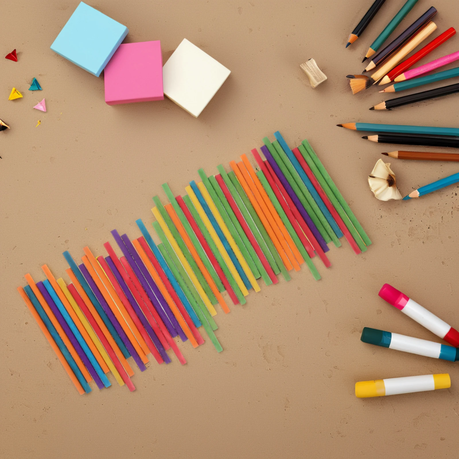 

50pcs Colorful Wooden Rhythm Sticks Bulk Kids Musical Instruments Toys Craft Glow Hardy Safe Round Design