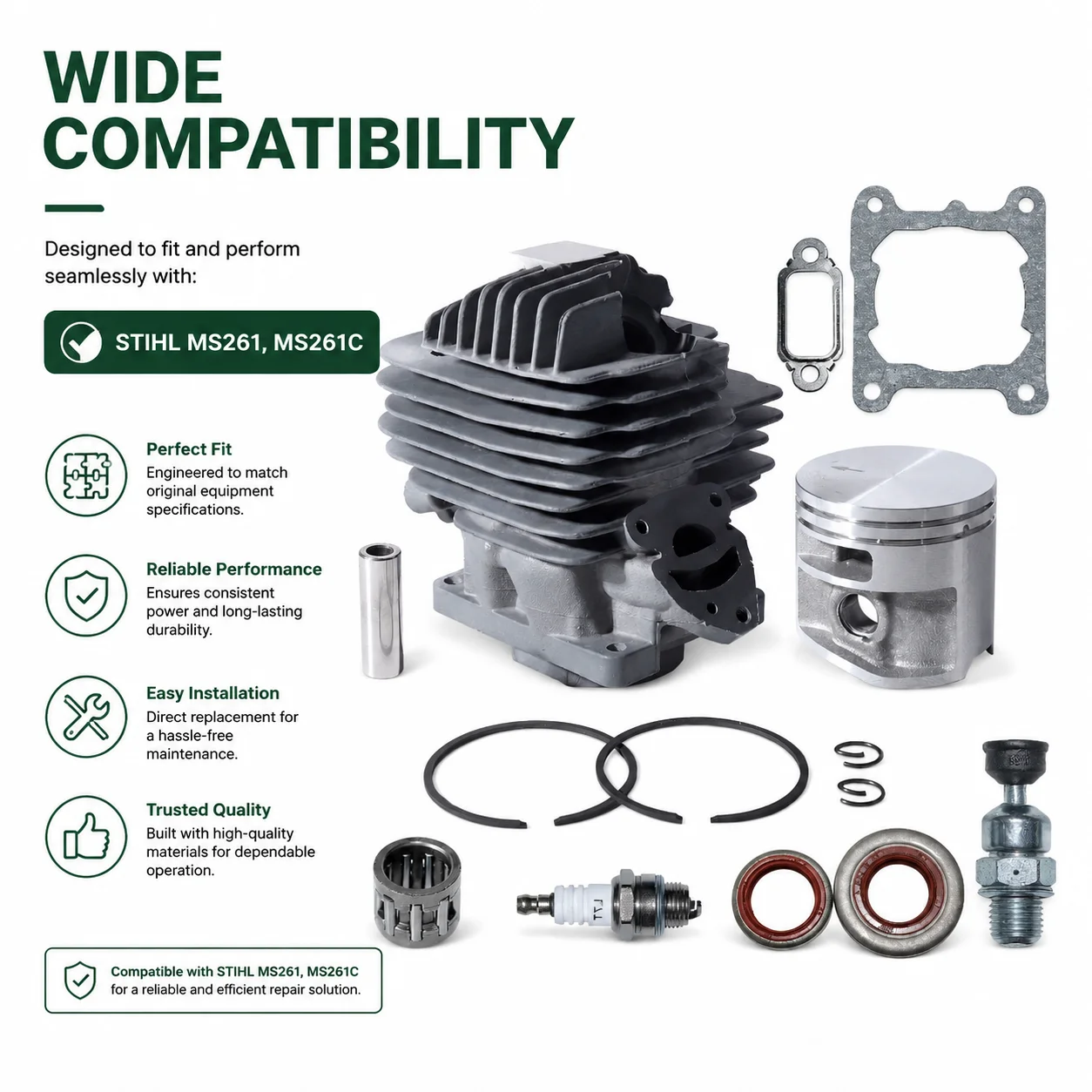 Kit cylindre-piston de 44,7 mm - Stihl Chainsaw Ms261 avis et prix