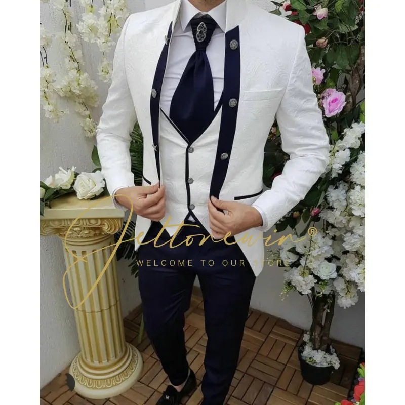 

Lastest Design Costume Homme Men Suits Wedding Tuxedo Terno Masculino Prom Groom 3 Pcs Slim Fit Blazer Costume Homme Mariage