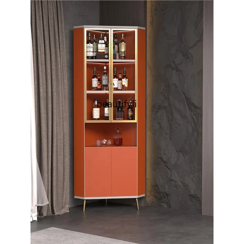 A506  Light luxury solid wood corner cabinet dining room small apartment locker corner living room triangular corner cabinet