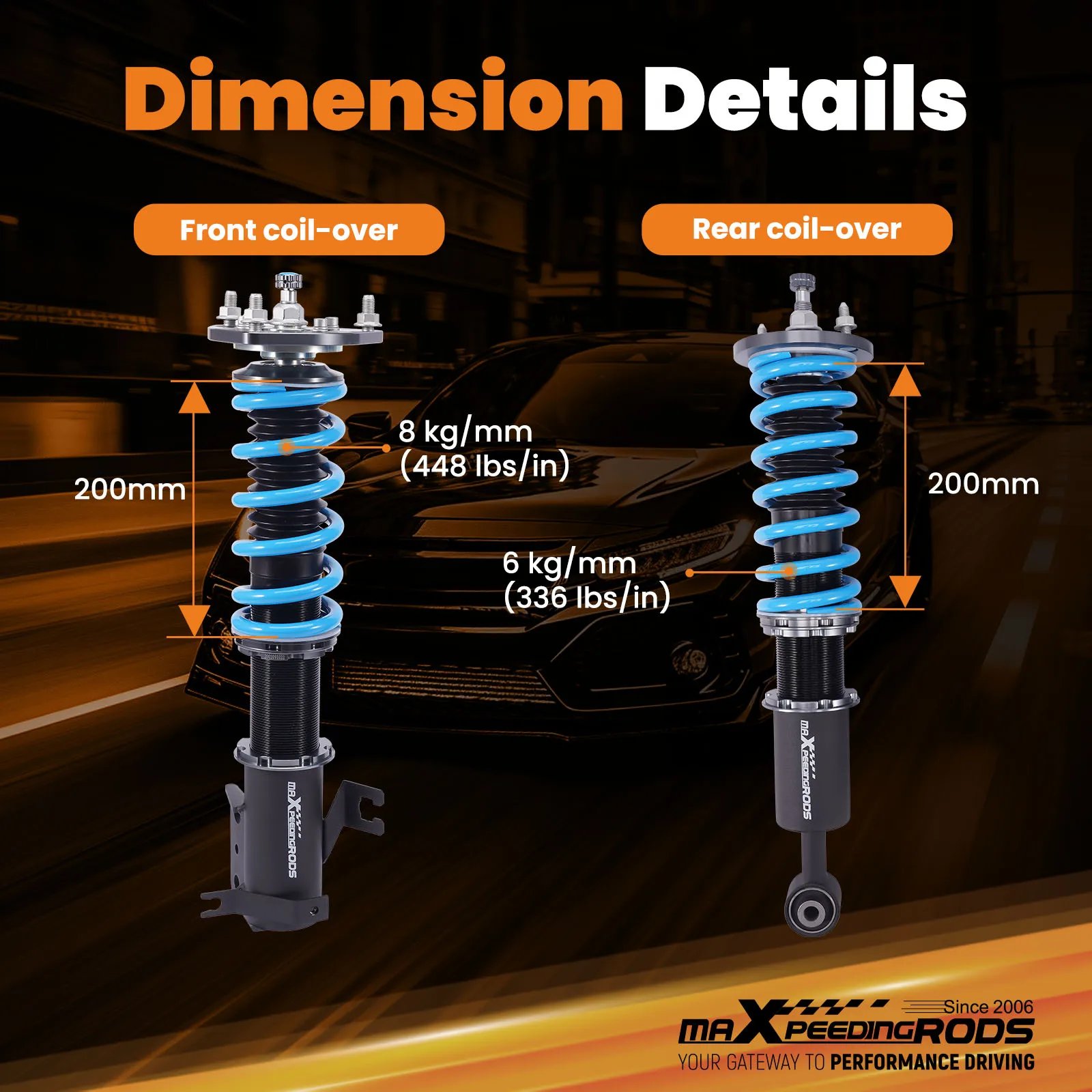 Kép 7: Maxpeedingrods 24 Egyenget Alkalmazkodó m coilover Cibál készlet számára nissan Csúcsérték 1995-1999