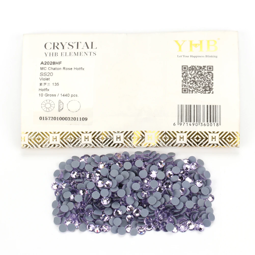YHB Hohe Qualität Lila Farbe Flatback Hotfix Strass Für Schuhe Taschen Stoff Bekleidungs Dekoration DiY Schmuck Zubehör – Detail 8