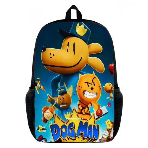 Imagen 2 del producto Mochila de dibujos animados para hombre y perro, bolsas escolares para estudiantes, bolsas para libros con cremallera de 40cm/15,7 pulgadas, Mochila para ordenador portátil, regalo de cumpleaños para niños