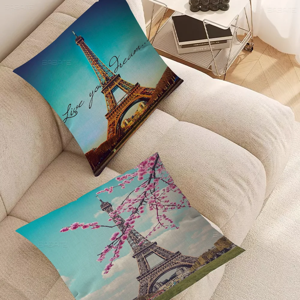 Eiffel Tower Pillow Cover Design Cushion Cover Decor Holiday Decorati