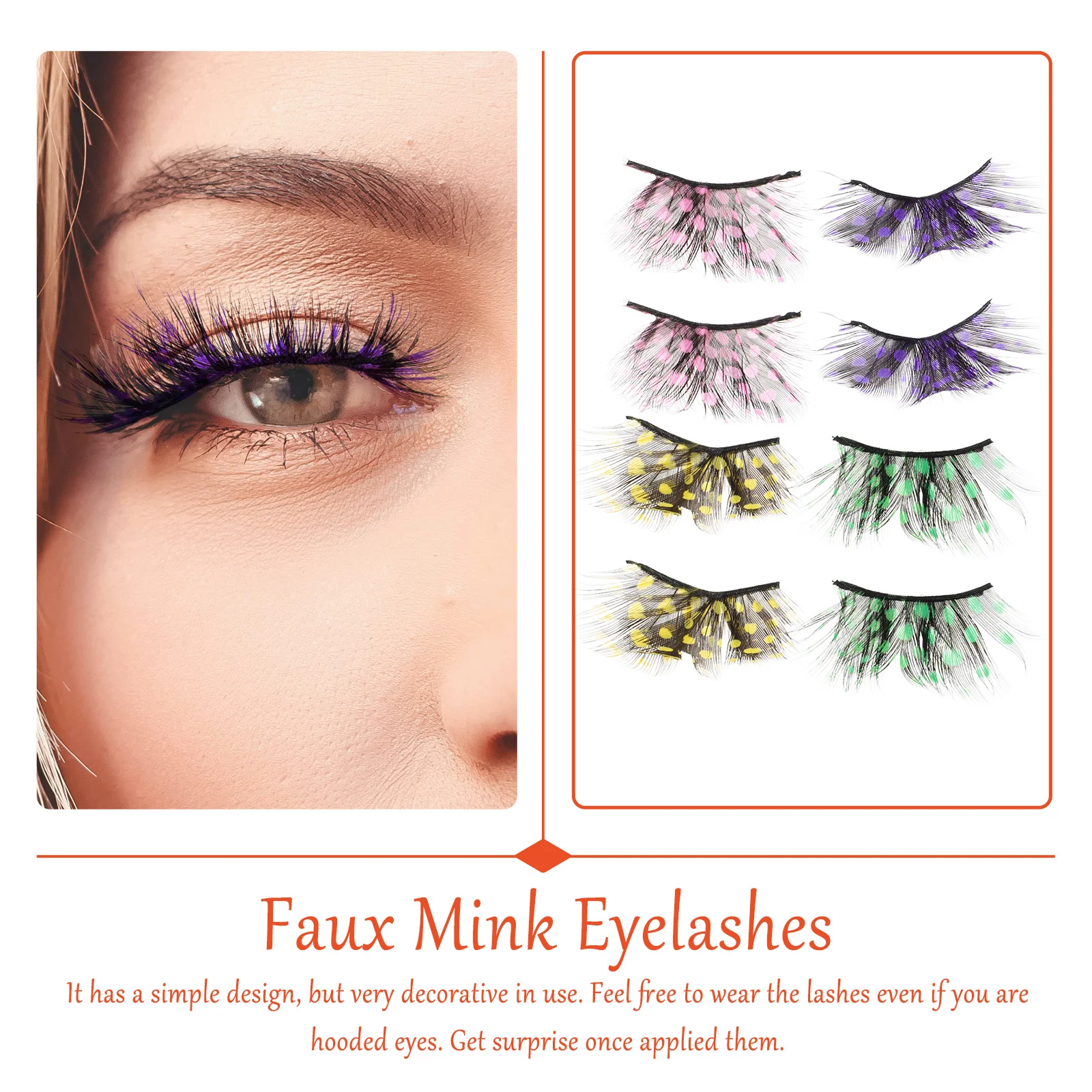 

4Pairs False Eyelashes Dense False Eyelash Natural Length Makeup Party Wedding Cosplay Halloween Dramatic Performance
