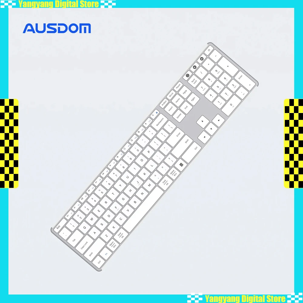 

AUSDOM Sofkeys4 Ультратонкая двухрежимная 3-клавишная клавиатура, бесшумная, 110 клавиш, беспроводная Bluetooth-клавиатура для офиса и дома, аксессуары для ПК