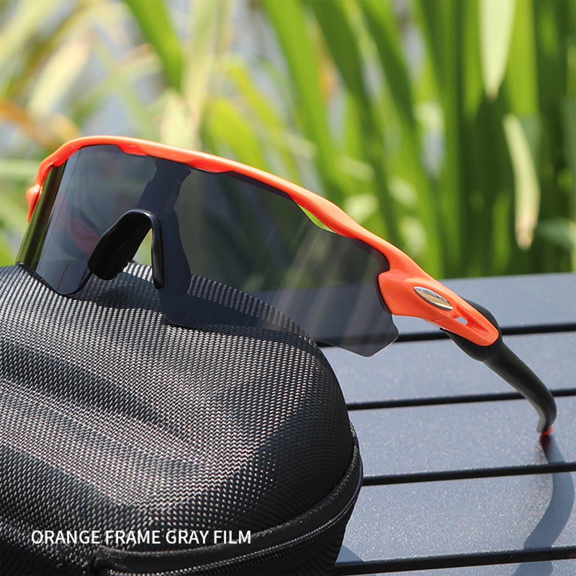 Sport Sunglasses Cycling Glasses +Box for Men Women TR90 Frame With HD Lens Anti-Glare For MTB Running Driving Fishing Men's image 4