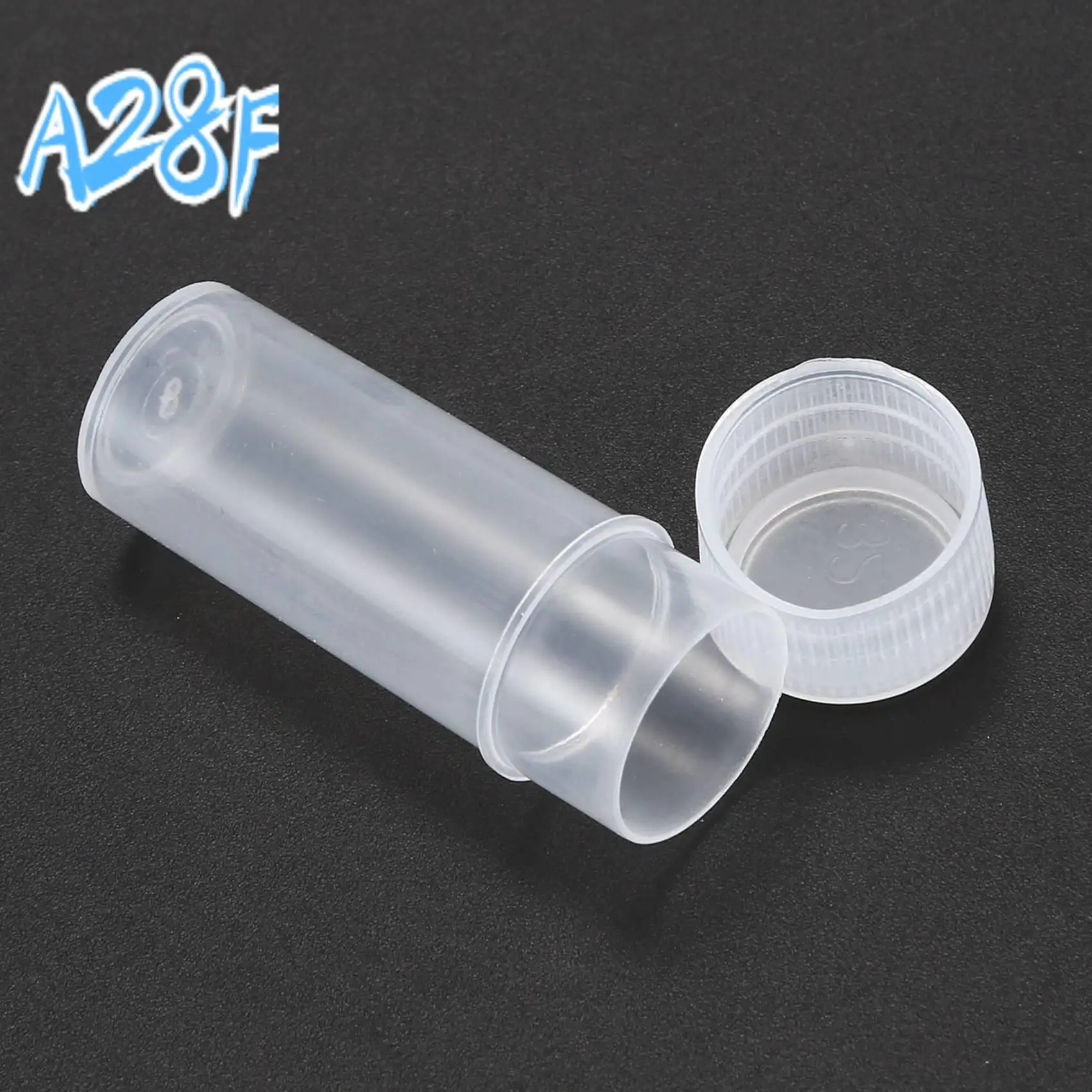 

A28F-100X Plastic Sample Bottle 5Ml Test Tube Lab Small Vial Storage Container + Lid