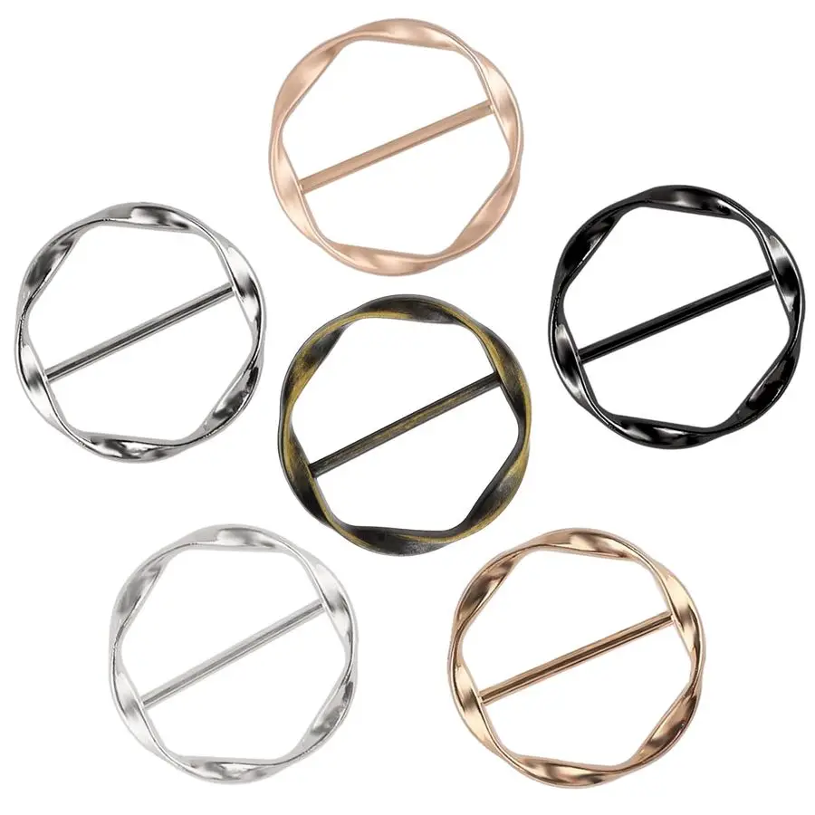 

Scarf Clip, TShirt Tie Clips Scarf Buckle Rings for Women Girls Adjustable Shirt Waist Cincher Clips Metal Circle Clip for Sweat