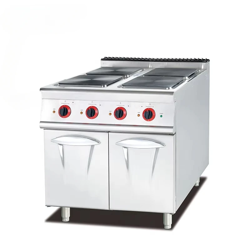 Stainless Steel Material Have Different Models 4-burner Electric Hot Plate with Cabinet Round