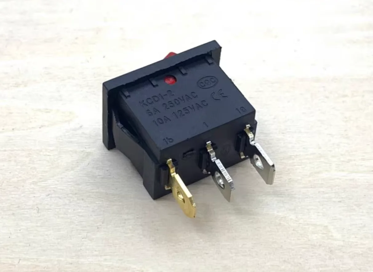 

KCD1 Ship type button switch 3 feet, 2 gears Small shift power button switch 21*15MM With red light 6A 250V 10A 125V