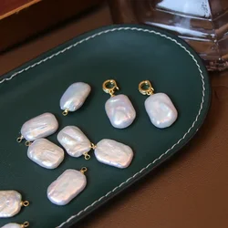 Big Square Shape Baroque Freshwater Pearl Pendant 14mmx20mm Universal Buckle Pendant Jewelry Accessoriess