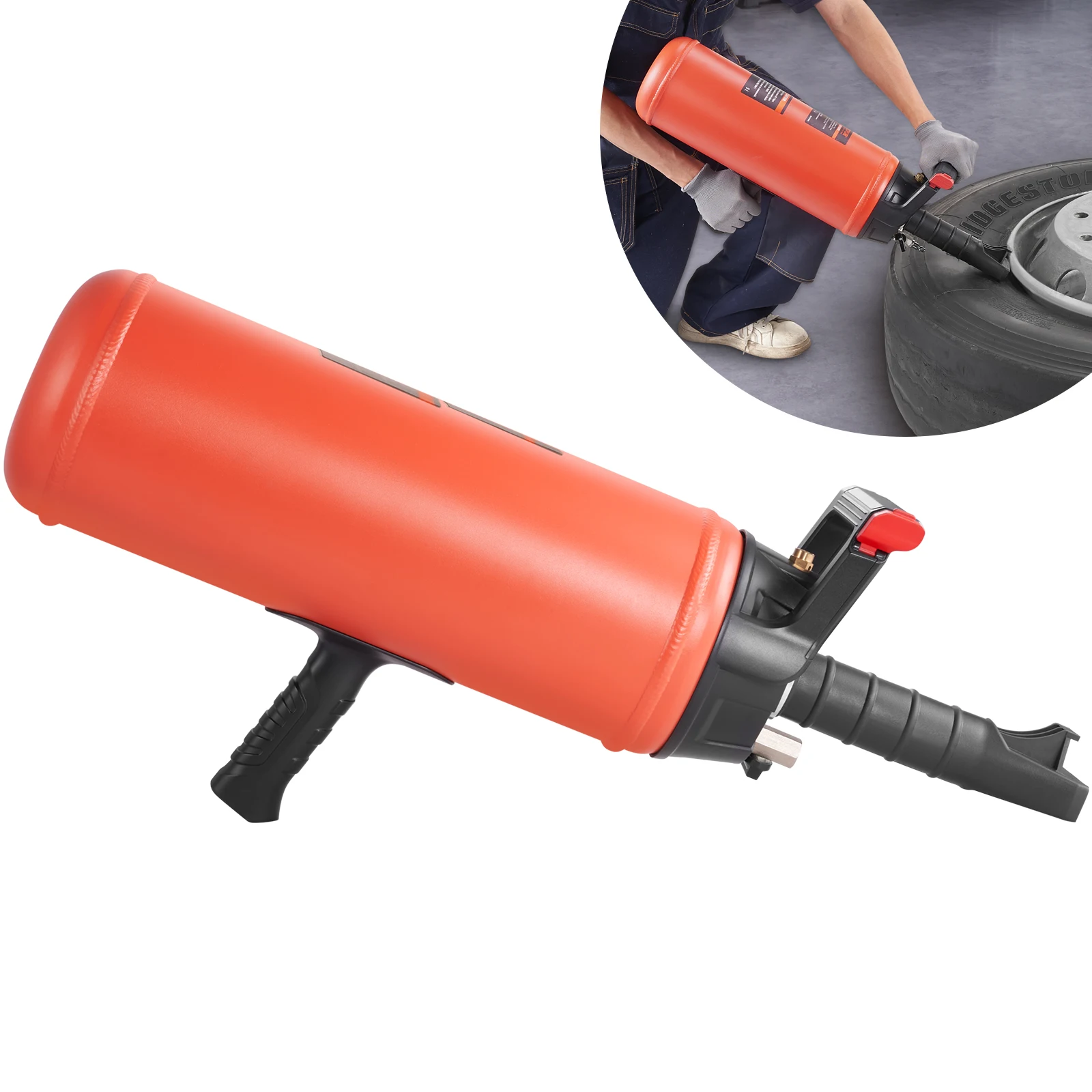 VEVOR 150 PSI Handheld Bead Bazooka 2.4 Gal Air Tire Bead Blaster Portable Tire Inflator Tool for Truck Car Automobile Repair