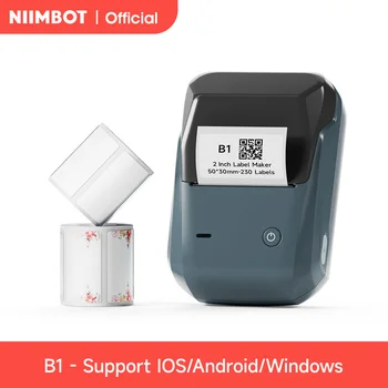Niimbot B1 เครื่องพิมพ์ฉลากความร้อน Bluetooth Portable Pocket Label Maker Barcode QR Code เครื่องติดฉลากสติกเกอร์แบบมีกาวในตัว