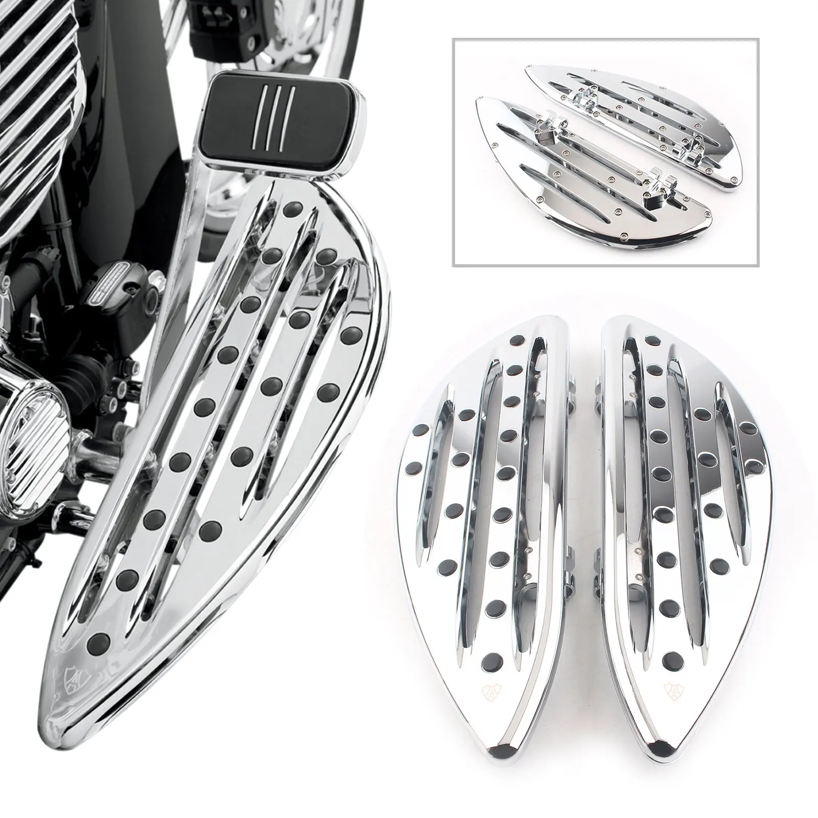 For Harley Touring 1984-2017 Models Motorcycle Driver Front Floorboard Chrome Footpeg Footrest Pedal