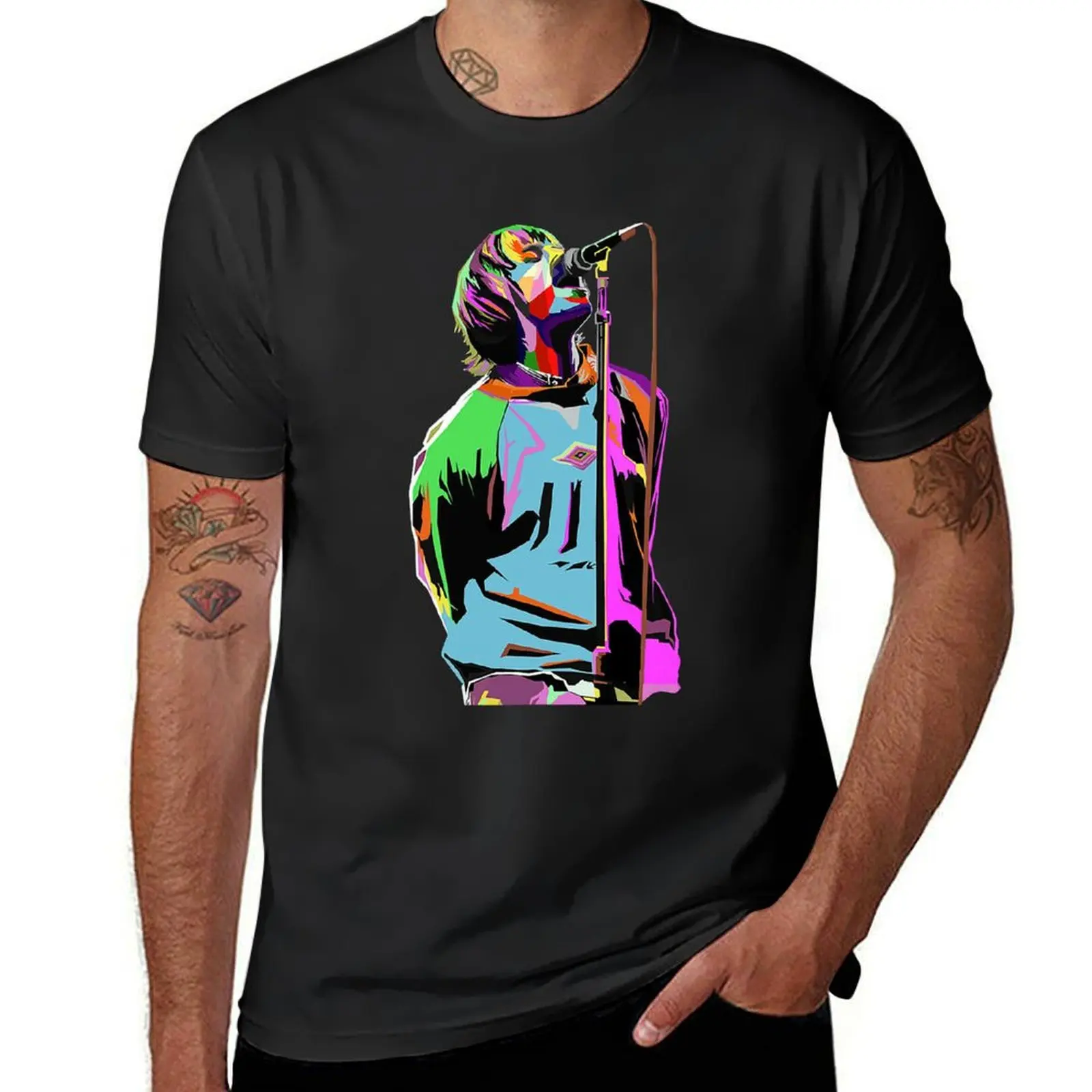 Liam gallagher art active T-Shirt vintage plain Men's t-shirt