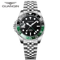 2025 New GMT Men's Watches GUANQIN Luxury Men Mechanical Wristwatches NH34 Automatic Watch For Man AR Sapphire Mirror Luminous