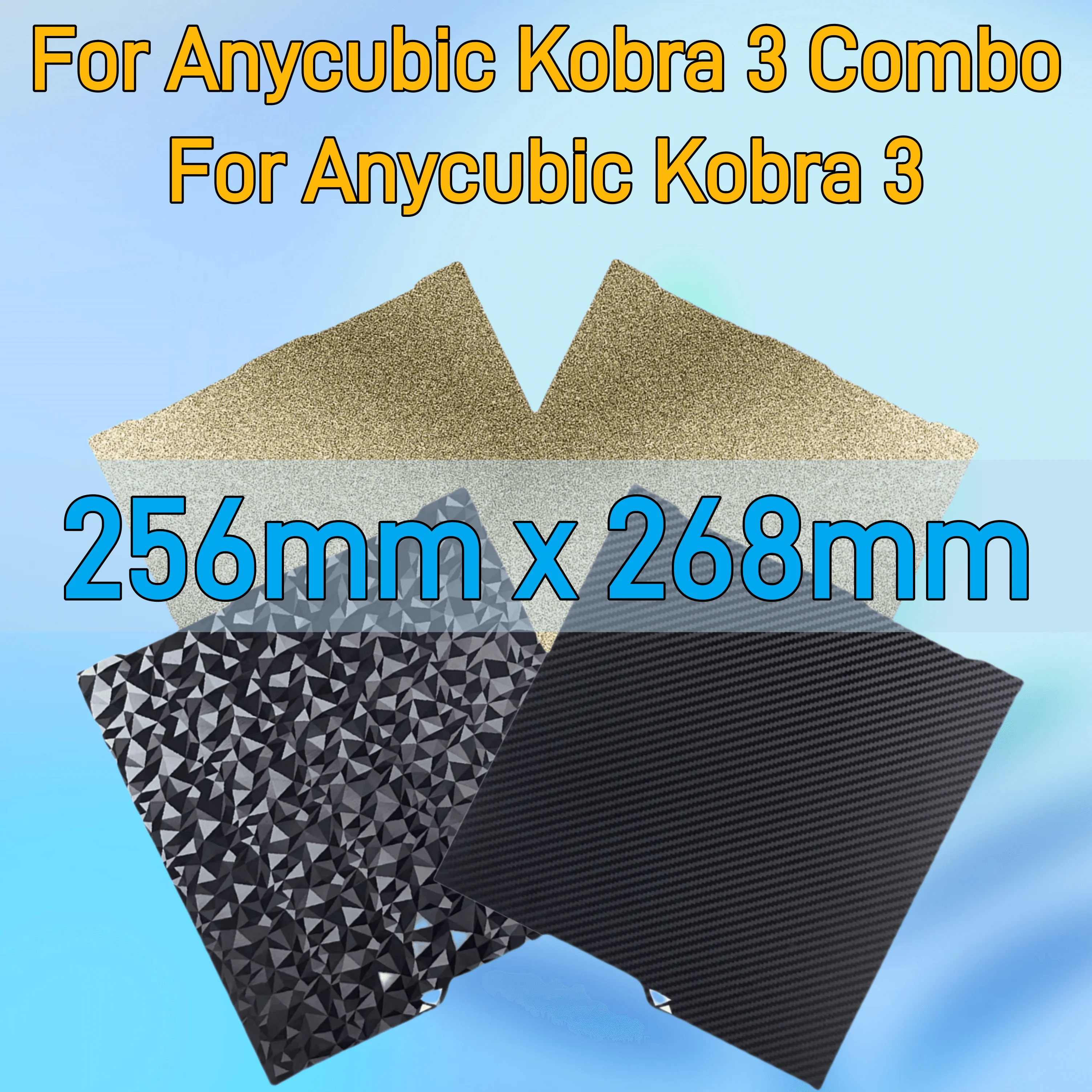 Kobra 3 PEI Sheet for Anycubic Kobra 3 Combo Build Plate 256x268mm Double Side Printing Spring Steel Sheet 3D Printer Parts Bed