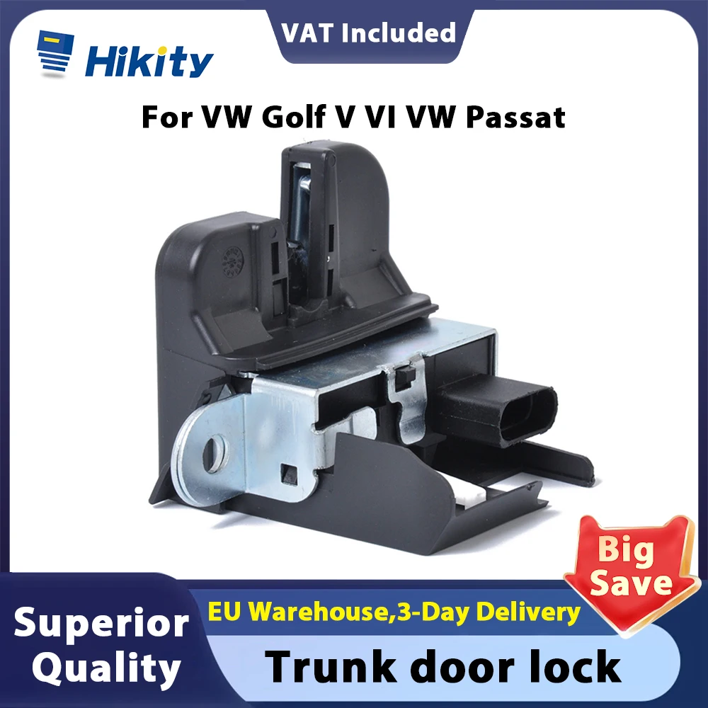 Hikity 1K6827505A 1K6827505E Rear Trunk Boot Lid Lock for VW Golf VW Seat Skoda Passat B6 B7 MK5 MK6 TIGUAN