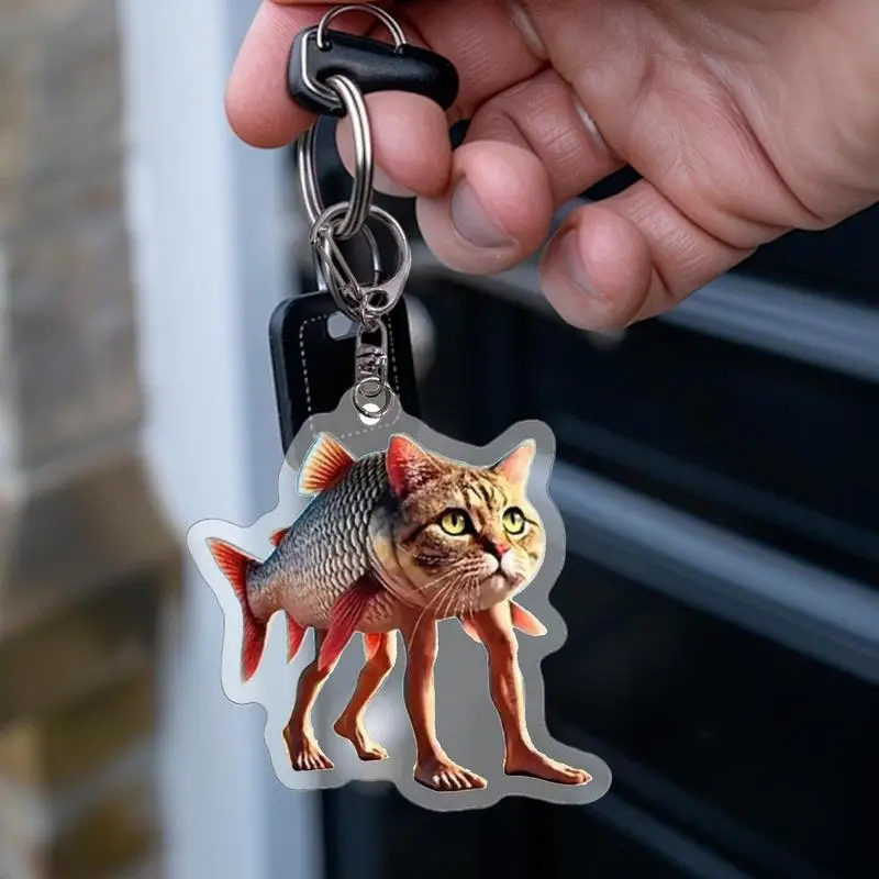 2D Acrylic Keychains Backpack Pendant Key Chain For Handbag Purse Accessories Animal Keychain Standing Charm Pendant For Luggage