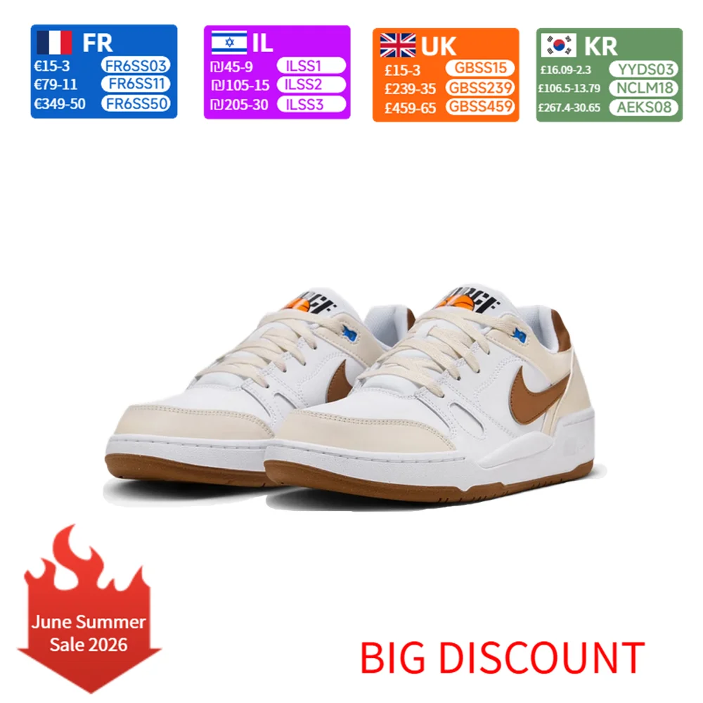 

Nike Full Force Men‘s Casual Sneakers Vintage Style Leather Comfort Everyday Shoes HJ3485-121