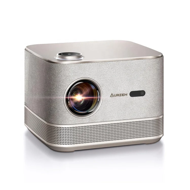 Gold All-ln-One 3D DoIby 36W Speakers Projector  Official Smart  Projector with WiFi and Bluetooth