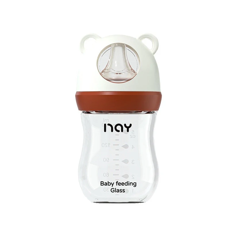 Anti-Choke Baby Bottle Newborn Wide-caliber Feeding Bottle  Anti-flatulence Milk Nursing Glass Bottles Infant BPA free 0-6 Month