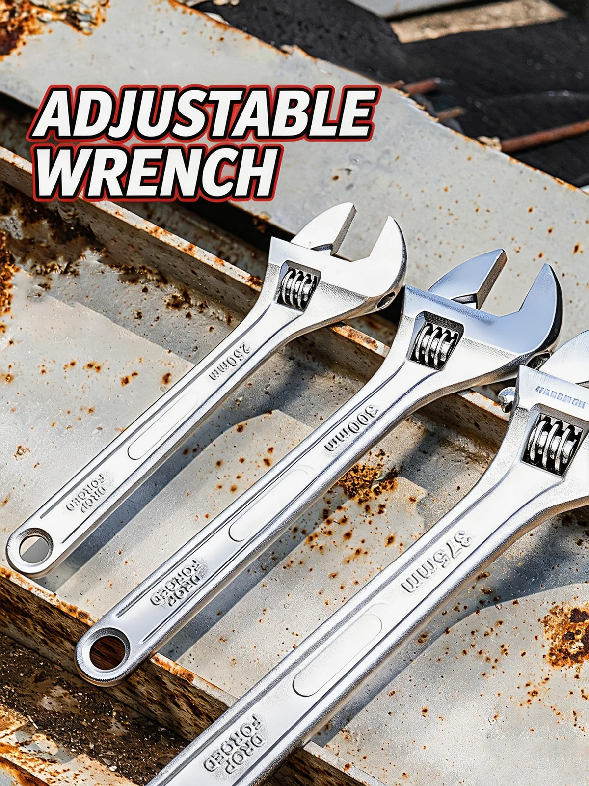 Adjustable Wrench Large Opening Long Handle Universal Spanner Auto Motorcycle Repair Hand Repair Tools
