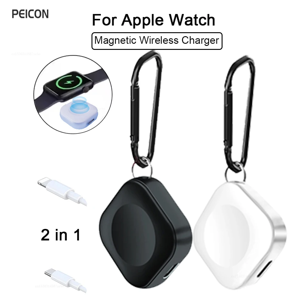 

Магнитное беспроводное зарядное устройство для часов Apple Watch Портативное зарядное устройство для iwatch 9, 8, 7, 6, 5, сверхбыстрая зарядка, беспроводное зарядное устройство для часов