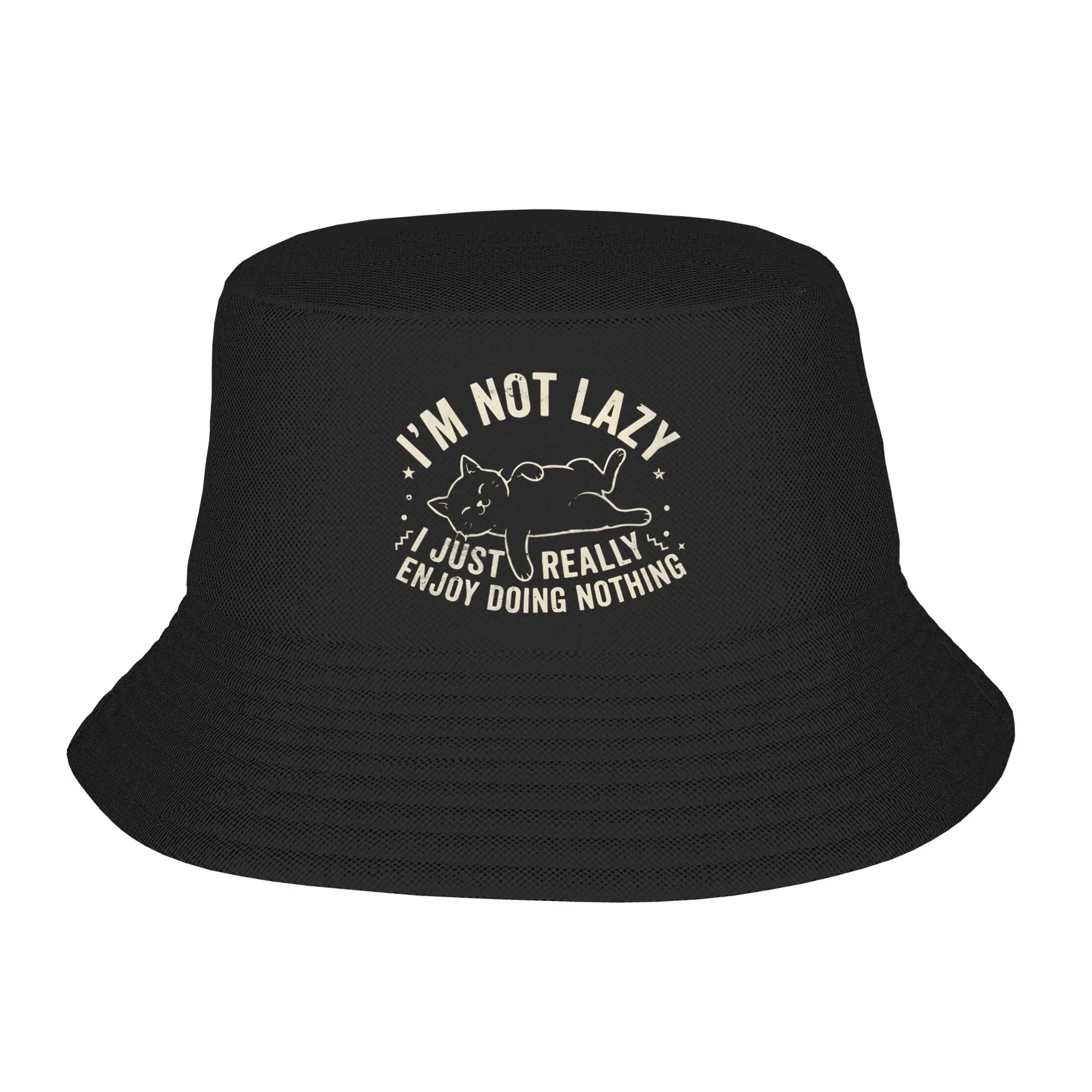 Men Women Cute Bucket Hat I'm Not Lazy I Just Really Enjoy Doing Nothing Merch Bob Hat For Beach Headwear Lightweight