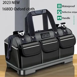 Tool Bag 1680D Oxford Cloth Waterproof Wear Resistant Work Toolkit Multifunctional Electrician Professional Organizer Tool Bag